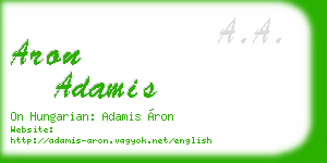 aron adamis business card