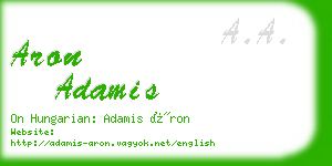 aron adamis business card